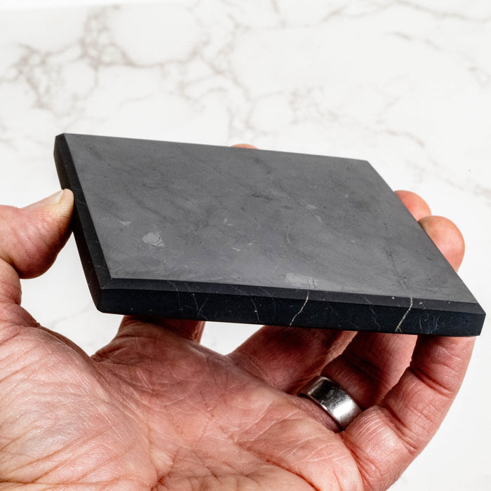 Shungite Tile / Coaster 100mm - InnerVision Crystals