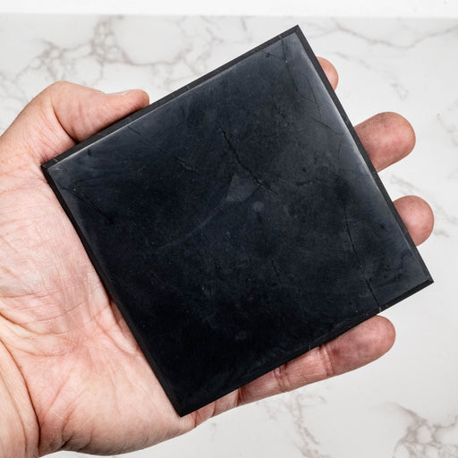 Shungite Tile / Coaster 100mm - InnerVision Crystals