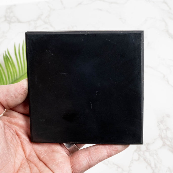 Shungite Tile / Coaster 100mm - InnerVision Crystals