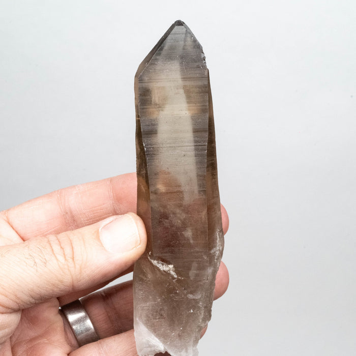 Smoky Lemurian Seed Crystal 128 g 126x31mm - InnerVision Crystals