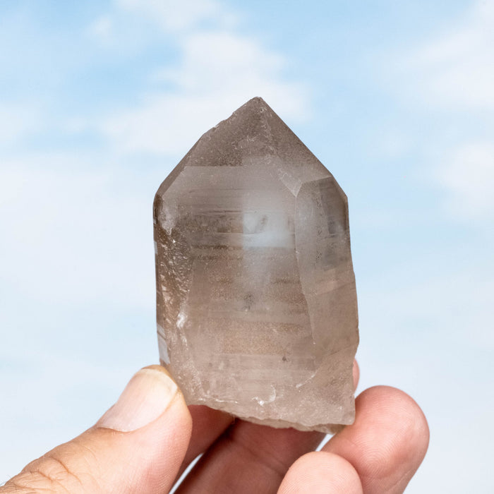 Smoky Lemurian Seed Quartz Crystal 103 g 67x38mm - InnerVision Crystals