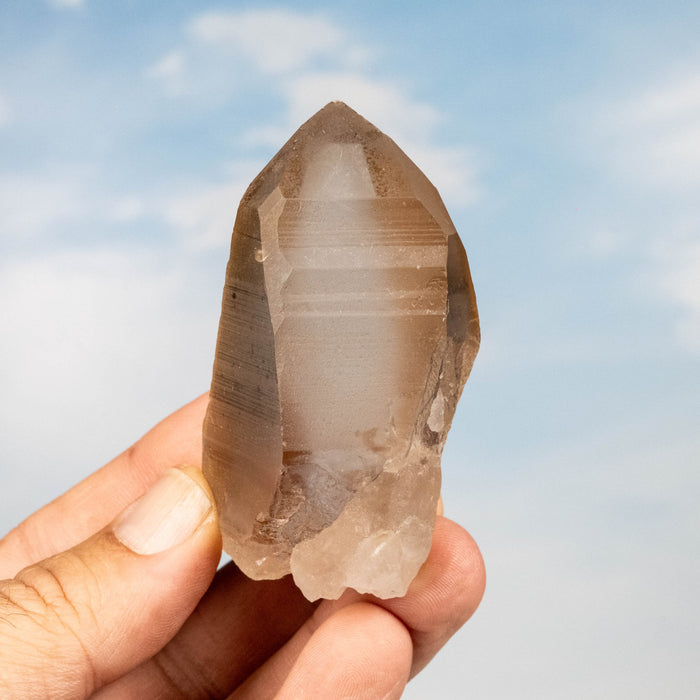 Smoky Lemurian Seed Quartz Crystal 126 g 73x38mm - InnerVision Crystals