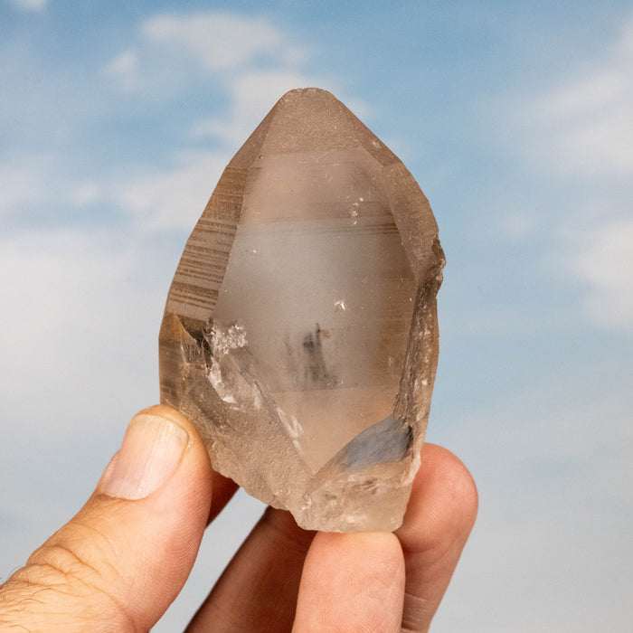 Smoky Lemurian Seed Quartz Crystal 131 g 70x43mm - InnerVision Crystals