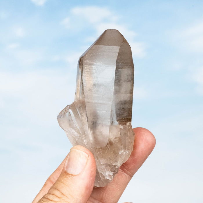 Smoky Lemurian Seed Quartz Crystal 136 g 92x44mm - InnerVision Crystals