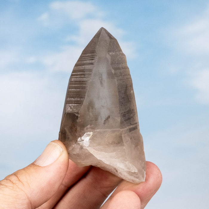 Smoky Lemurian Seed Quartz Crystal 141 g 81x45mm - InnerVision Crystals
