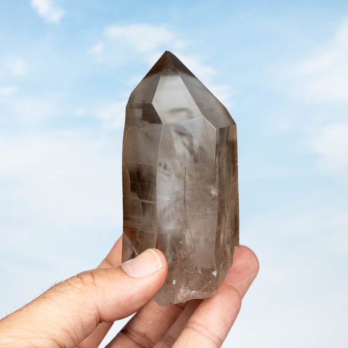 Smoky Lemurian Seed Quartz Crystal 296 g 100x46mm - InnerVision Crystals