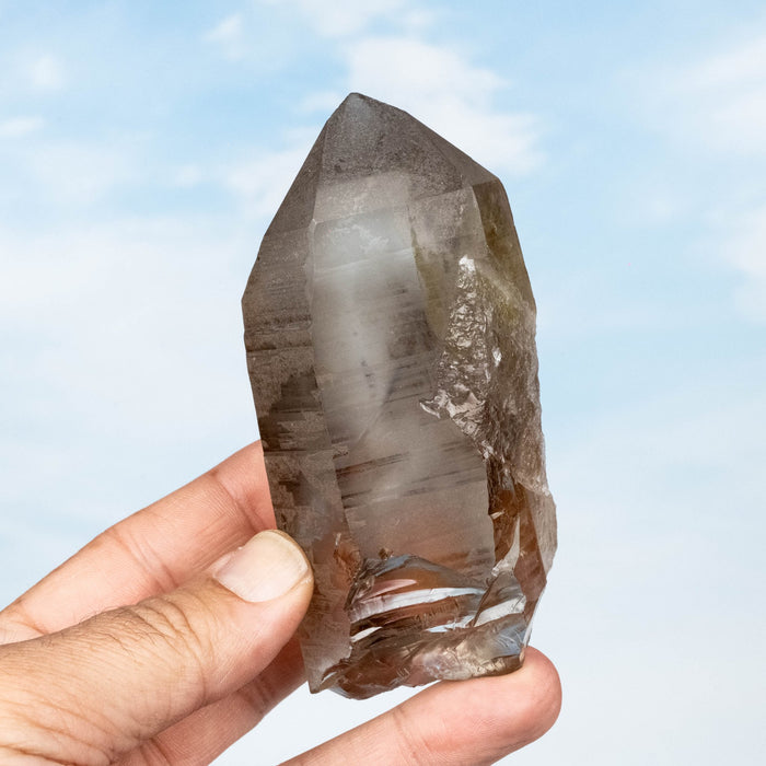Smoky Lemurian Seed Quartz Crystal 322 g 108x49mm - InnerVision Crystals