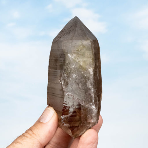 Smoky Lemurian Seed Quartz Crystal 322 g 108x49mm - InnerVision Crystals
