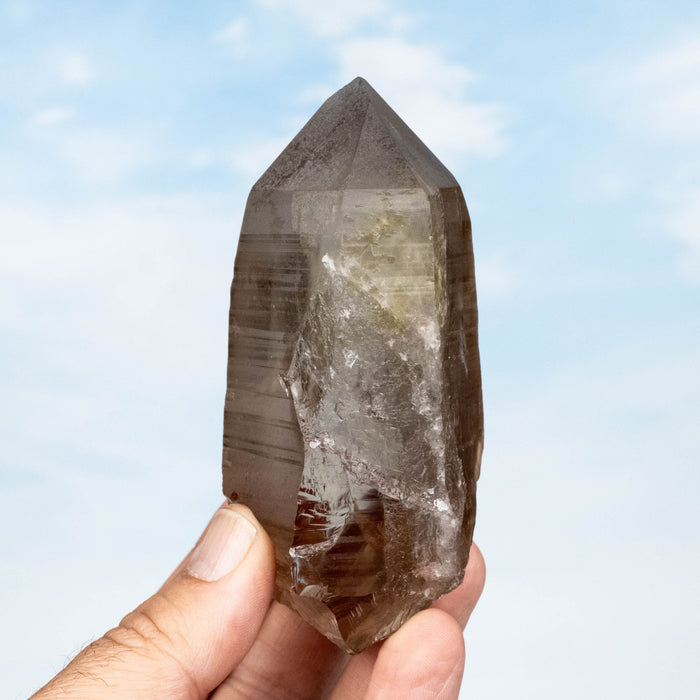 Smoky Lemurian Seed Quartz Crystal 322 g 108x49mm - InnerVision Crystals