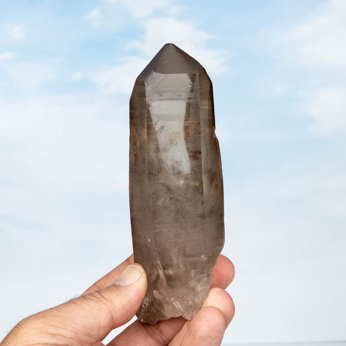 Smoky Lemurian Seed Quartz Crystal 350 g 137x47mm - InnerVision Crystals