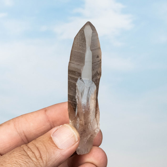 Smoky Lemurian Seed Quartz Crystal 42 g 86x20mm - InnerVision Crystals