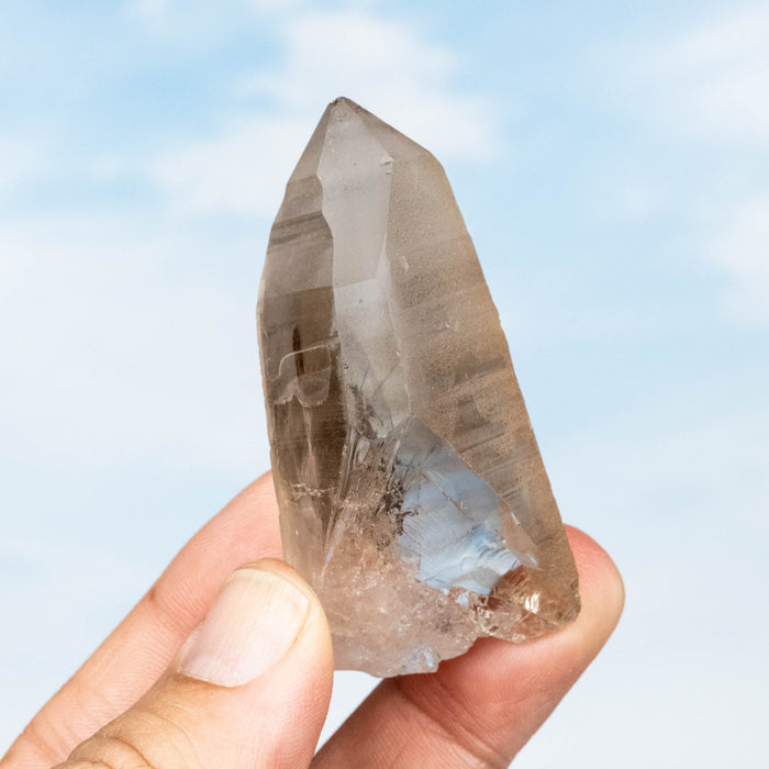Smoky Lemurian Seed Quartz Crystal 63 g 65x31mm - InnerVision Crystals