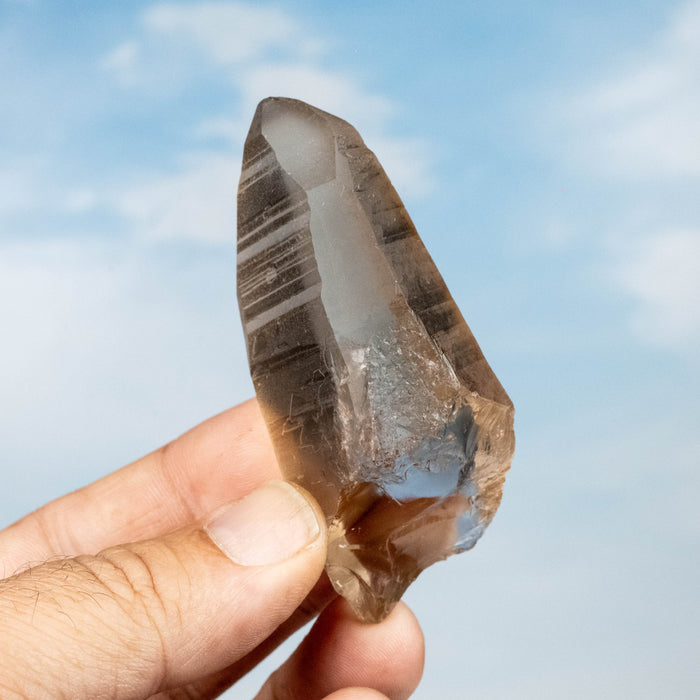 Smoky Lemurian Seed Quartz Crystal 76 g 75x35mm - InnerVision Crystals