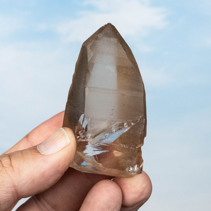 Smoky Lemurian Seed Quartz Crystal 78 g 68x36mm - InnerVision Crystals