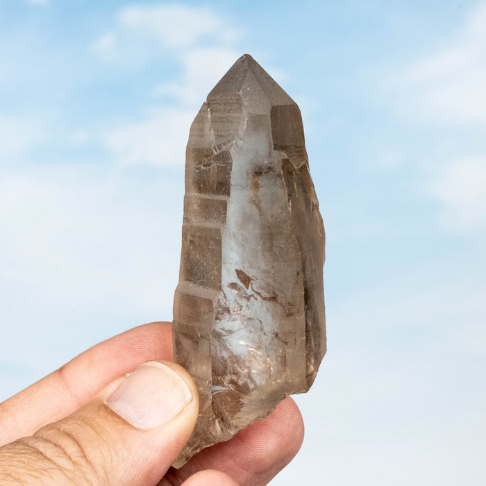 Smoky Lemurian Seed Quartz Crystal 80 g 82x30mm - InnerVision Crystals