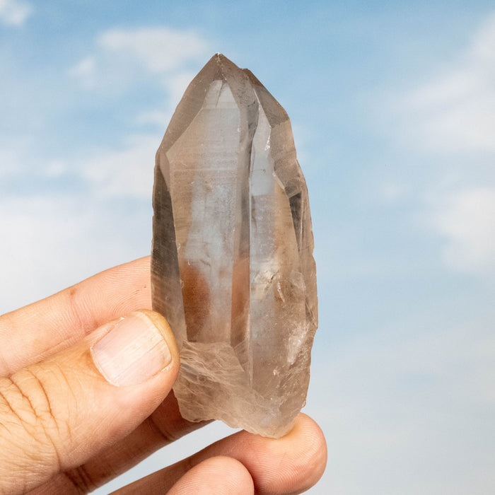 Smoky Lemurian Seed Quartz Crystal 81 g 79x33mm - InnerVision Crystals
