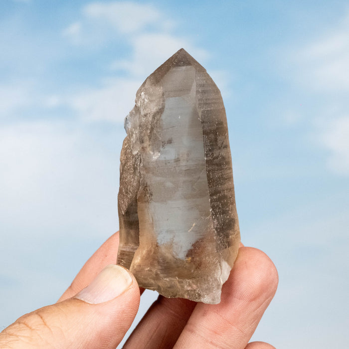 Smoky Lemurian Seed Quartz Crystal 82 g 68x36mm - InnerVision Crystals