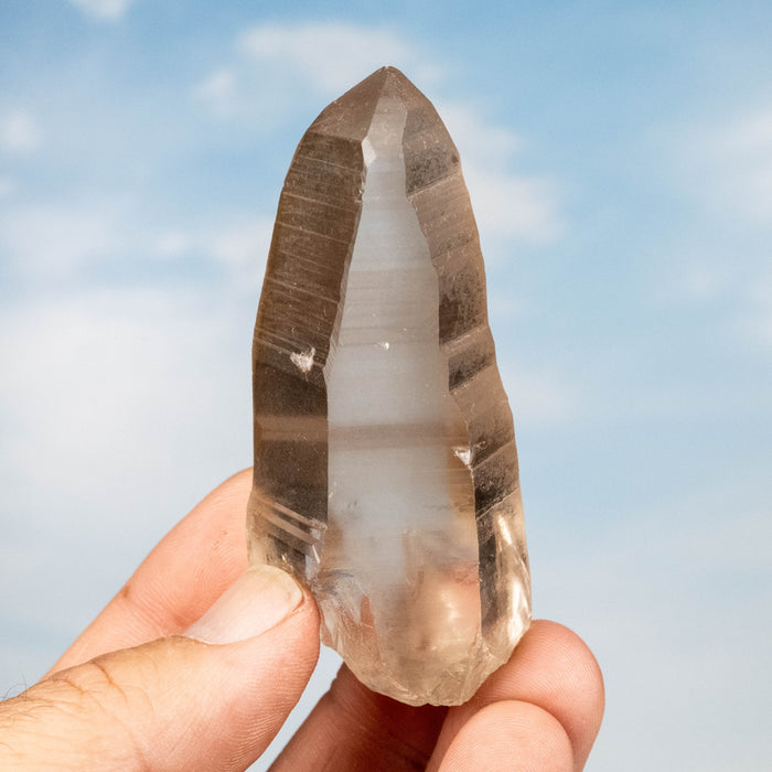 Smoky Lemurian Seed Quartz Crystal 82 g 76x34mm - InnerVision Crystals