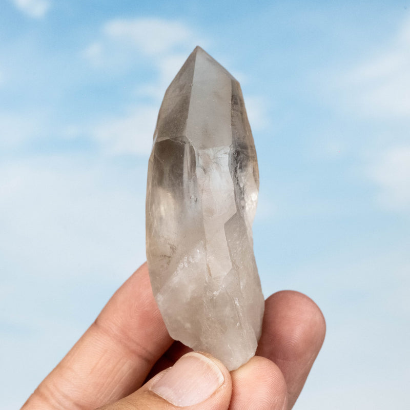 Smoky Lemurian Seed Quartz Crystal 82 g 76x37mm - InnerVision Crystals