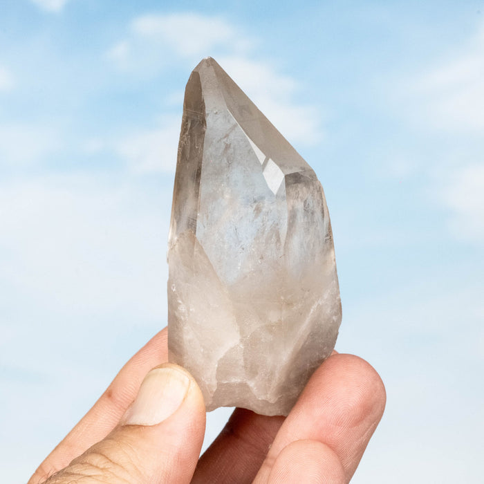 Smoky Lemurian Seed Quartz Crystal 82 g 76x37mm - InnerVision Crystals