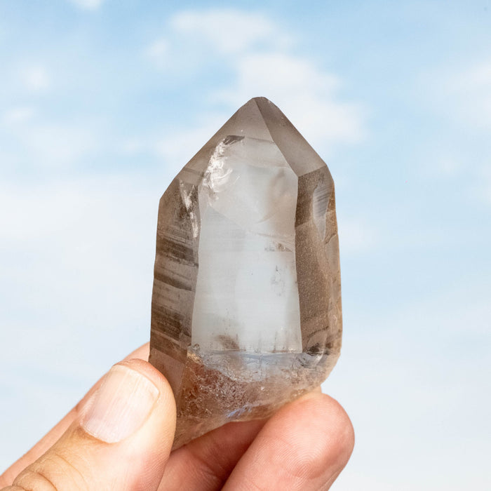 Smoky Lemurian Seed Quartz Crystal 85 g 71x40mm - InnerVision Crystals