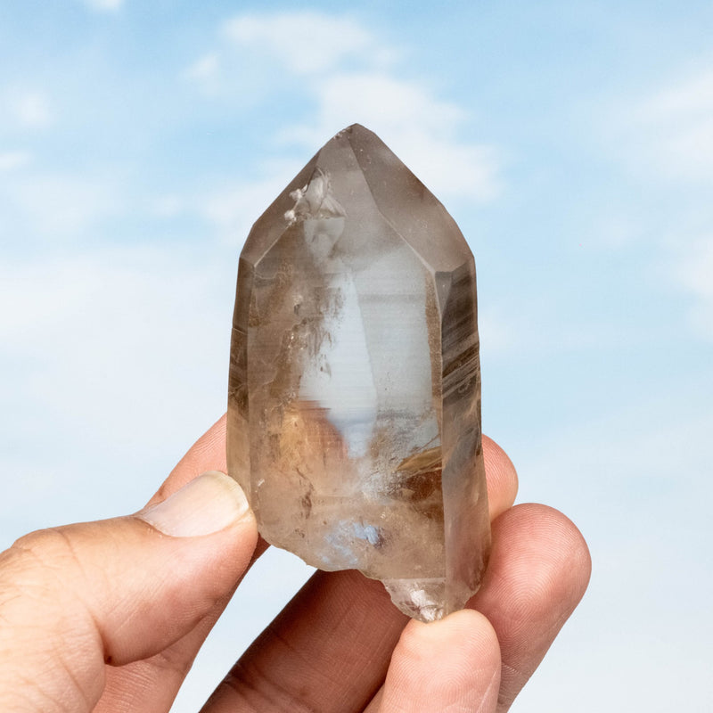 Smoky Lemurian Seed Quartz Crystal 85 g 71x40mm - InnerVision Crystals