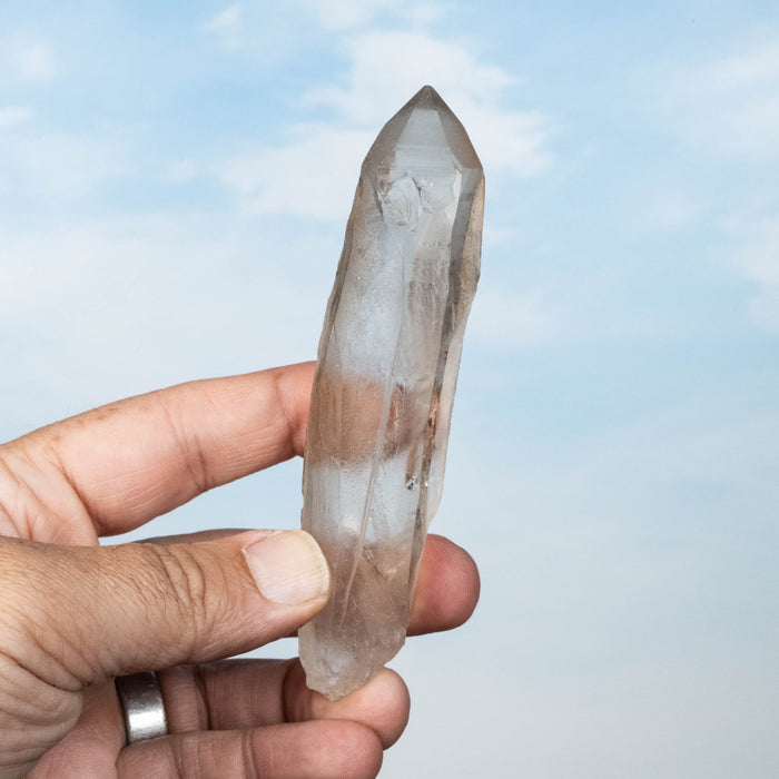 Smoky Lemurian Seed Quartz Crystal 91 g 116x25mm - InnerVision Crystals