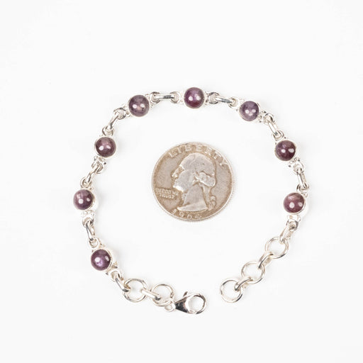 Star Ruby Bracelet 6mm 7" .925 Silver - InnerVision Crystals