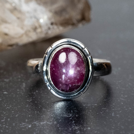 Star Ruby Ring 10x7mm Size 6 - InnerVision Crystals