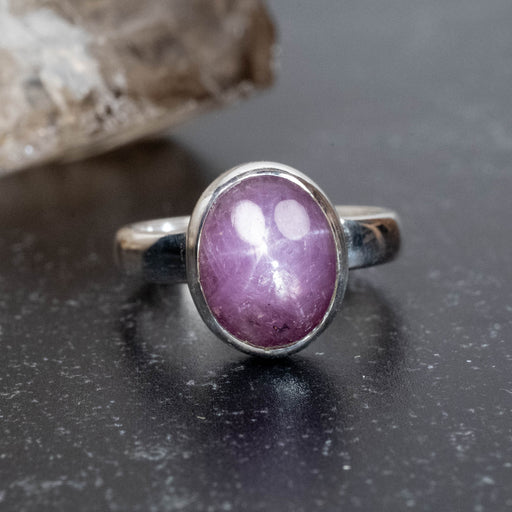 Star Ruby Ring 10x8mm Size 4 - InnerVision Crystals