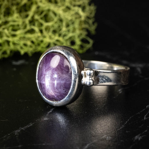 Star Ruby Ring 10x8mm Size 7 .925 Silver - InnerVision Crystals