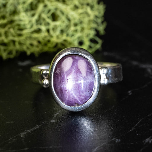 Star Ruby Ring 10x8mm Size 7 .925 Silver - InnerVision Crystals