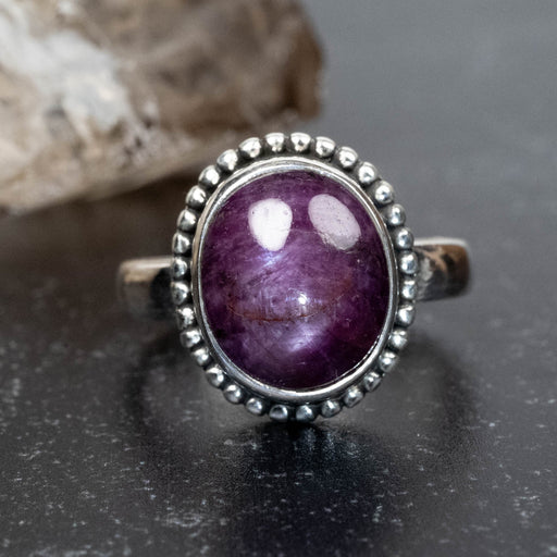 Star Ruby Ring 12x10mm Size 6 - InnerVision Crystals