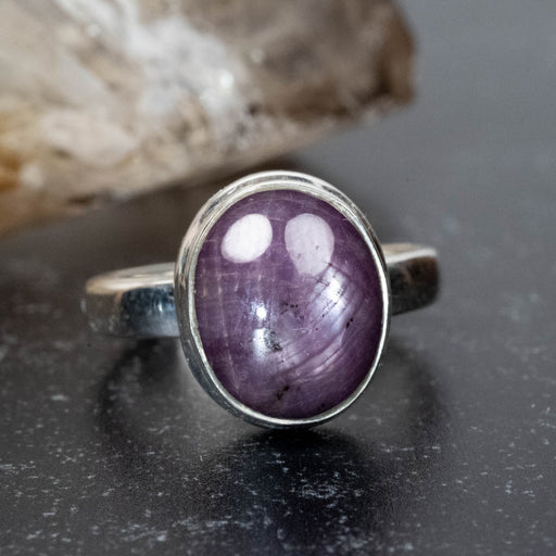 Star Ruby Ring 12x10mm Size 6 - InnerVision Crystals