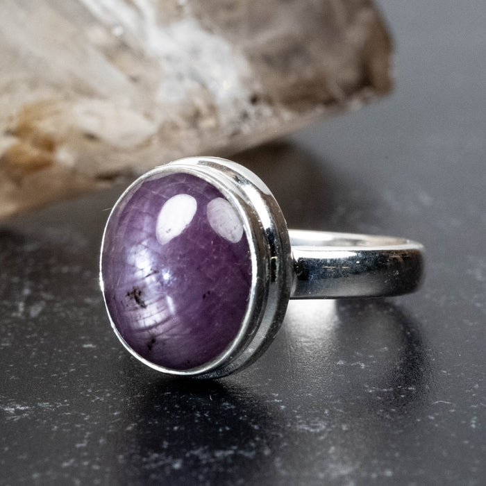 Star Ruby Ring 12x10mm Size 6 - InnerVision Crystals