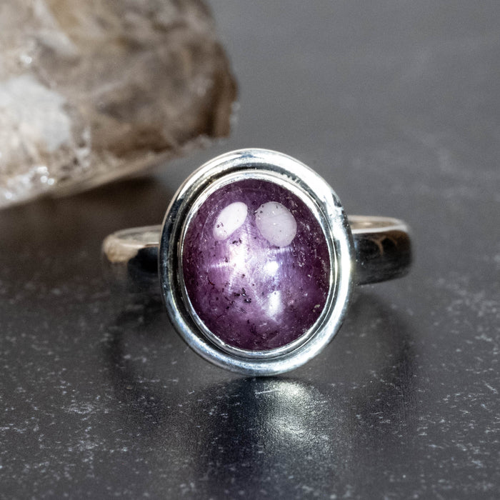 Star Ruby Ring 12x10mm Size 9 - InnerVision Crystals