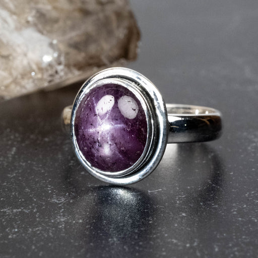 Star Ruby Ring 12x10mm Size 9 - InnerVision Crystals