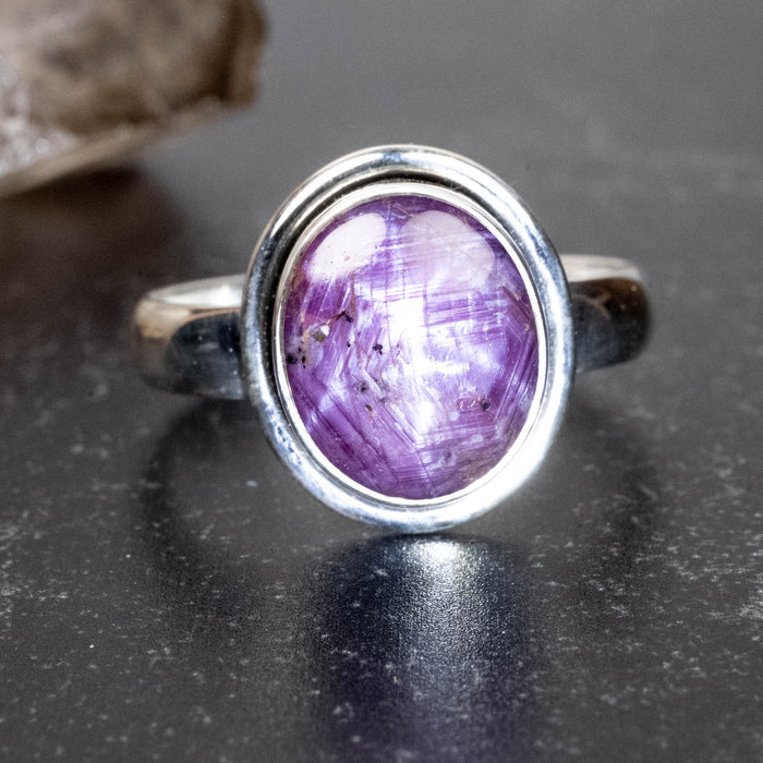 Star Ruby Ring 13x11mm Size 11 - InnerVision Crystals