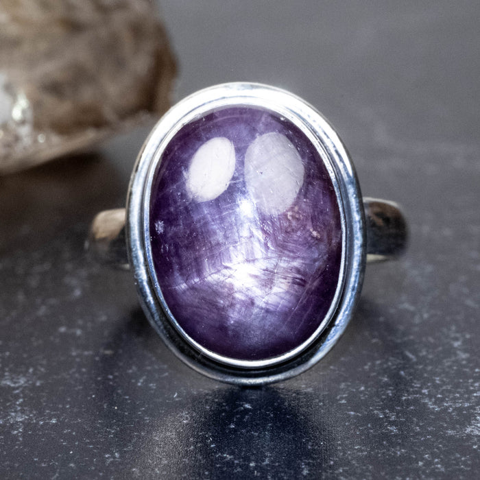 Star Ruby Ring 17x13mm Size 11 - InnerVision Crystals