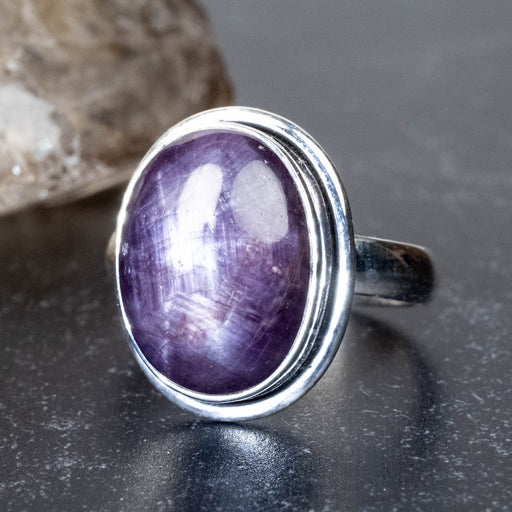 Star Ruby Ring 17x13mm Size 11 - InnerVision Crystals