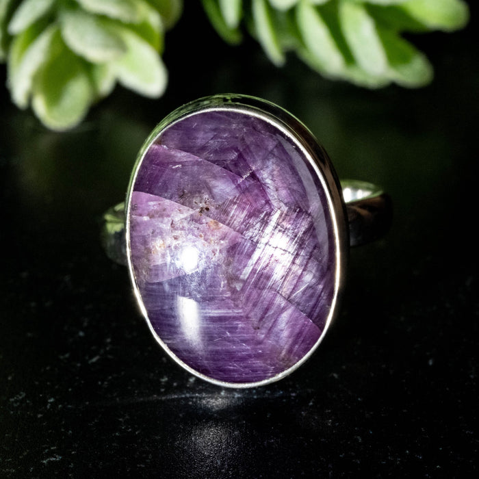 Star Ruby Ring 18x13mm Size 8 - InnerVision Crystals