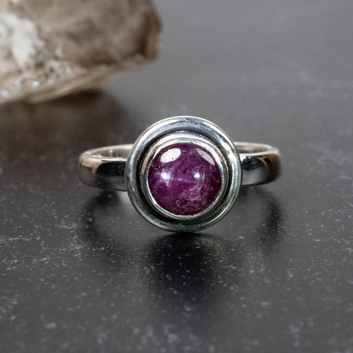 Star Ruby Ring 7mm Size 7 - InnerVision Crystals
