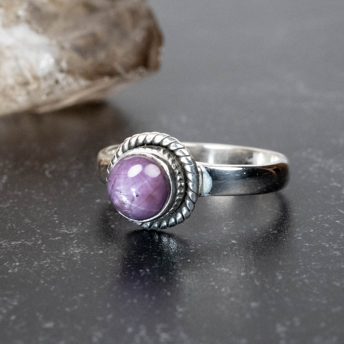 Star Ruby Ring 7mm Size 8 - InnerVision Crystals