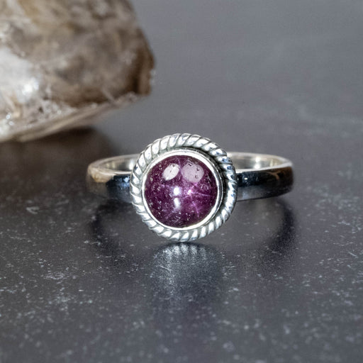 Star Ruby Ring 7mm Size 9 - InnerVision Crystals