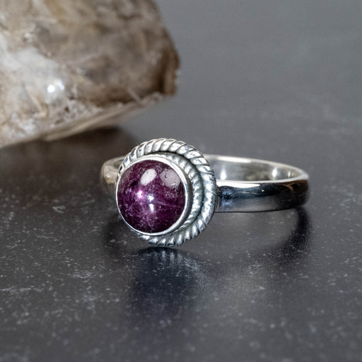 Star Ruby Ring 7mm Size 9 - InnerVision Crystals
