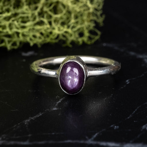 Star Ruby Ring 7x6mm Size 7 .925 Silver - InnerVision Crystals
