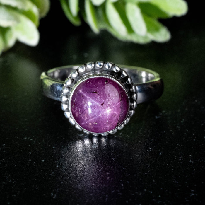 Star Ruby Ring 8.5mm Size 7 - InnerVision Crystals