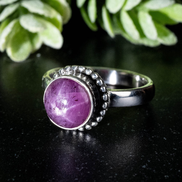 Star Ruby Ring 8.5mm Size 7 - InnerVision Crystals