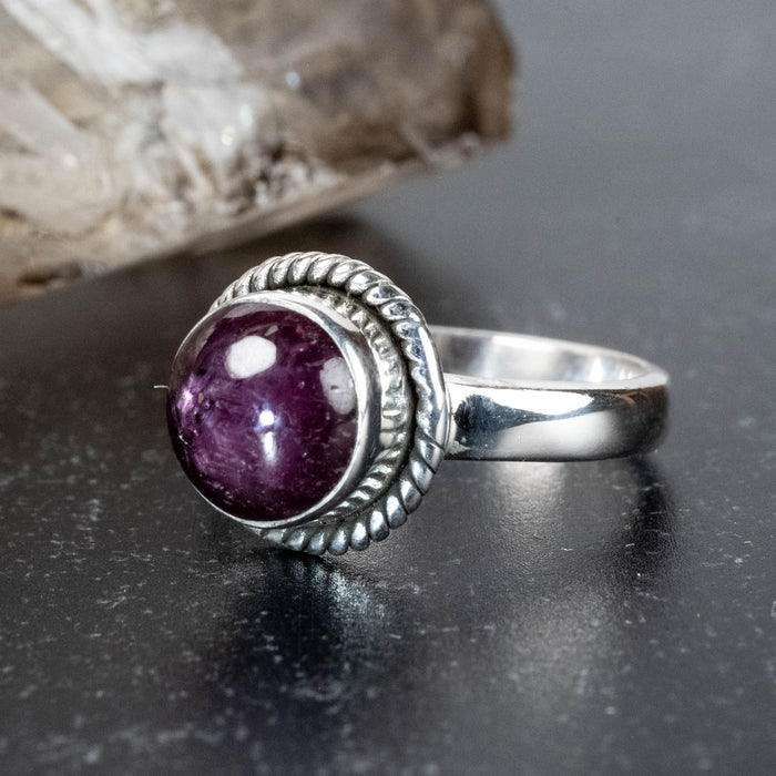 Star Ruby Ring 8mm Size 4 - InnerVision Crystals