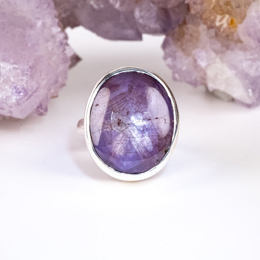 Star + Trapiche Ruby Ring 10x8mm Size 8 .925 Silver - InnerVision Crystals